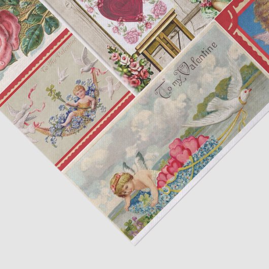 Valentijnsdag Collage - Engelen, harten Tissuepapier (Detail)