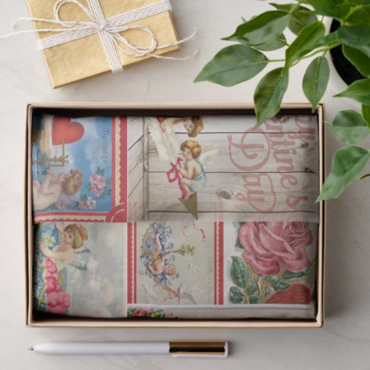  Valentijnsdag Collage - Engelen, harten Tissuepapier (Geschenk)