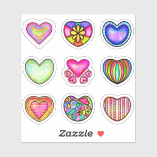 Valentijnsdag Colorful Hearts Sticker