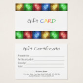 Valentijnsdag Colorful Rustic Hearts Gift Kaart (Voorkant /achterkant)