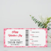 Valentijnsdag concert cadeaubon voor hem haar kaart (Staand voorkant)