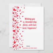 Valentijnsdag Confetti Harten Persoonlijke Kaart (Achterkant)