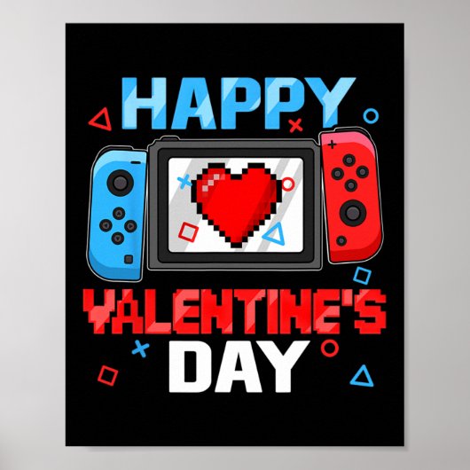 Valentijnsdag Controller Video Game Hart Boy Tod Poster (Voorkant)
