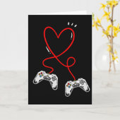 Valentijnsdag Controllers Hart Videospel Gamer  Kaart (Gele Bloem)