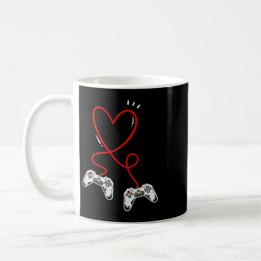 Valentijnsdag Controllers Hart Videospel Gamer Koffiemok (Links)