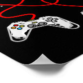 Valentijnsdag Controllers Hart Videospel Gamer  Poster (Hoek)