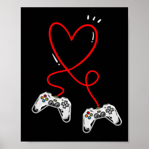 Valentijnsdag Controllers Hart Videospel Gamer  Poster