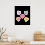 Valentijnsdag Conversation Hearts Poster (Keuken)