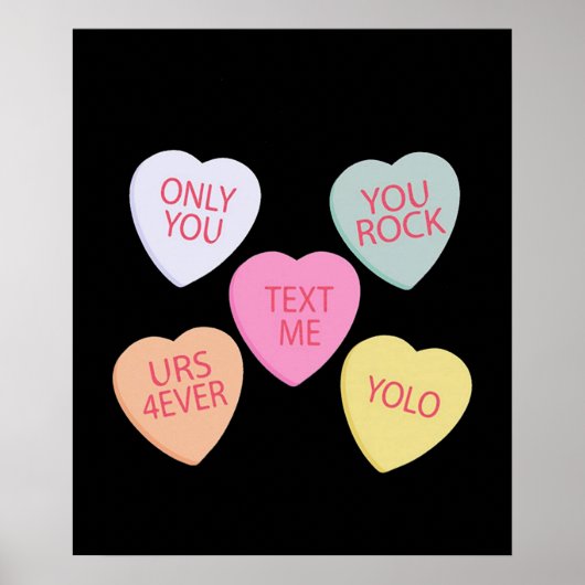 Valentijnsdag Conversation Hearts Poster (Voorkant)
