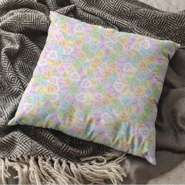 Valentijnsdag Conversation Snoep Heart Pattern Kussen (Creator heeft geüpload)