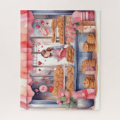 Valentijnsdag Cookie Shop Waterverf Legpuzzel (Verticaal)