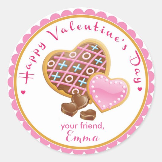 Valentijnsdag Cookie Stickers Goodie Bag Sticker (Voorkant)