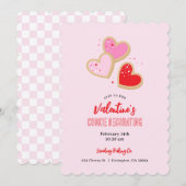 Valentijnsdag Cookie Versierfeestje Kaart (Voorkant / Achterkant)