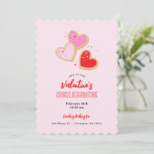 Valentijnsdag Cookie Versierfeestje Kaart (Staand voorkant)
