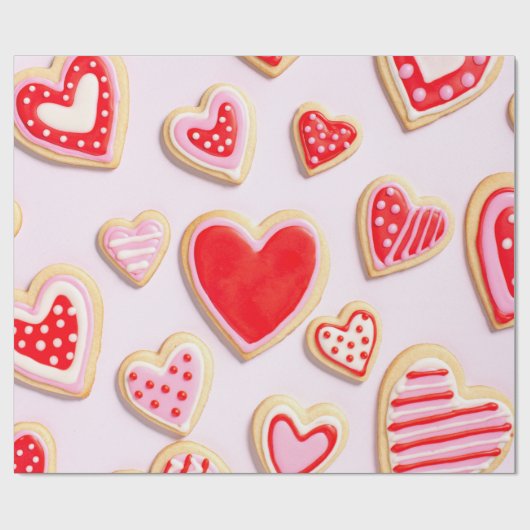 Valentijnsdag Cookies Cadeaupapier (Vlak)