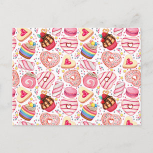 Valentijnsdag Cookies en Cupcakes Briefkaart