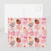 Valentijnsdag Cookies en Cupcakes Briefkaart (Voorkant / Achterkant)