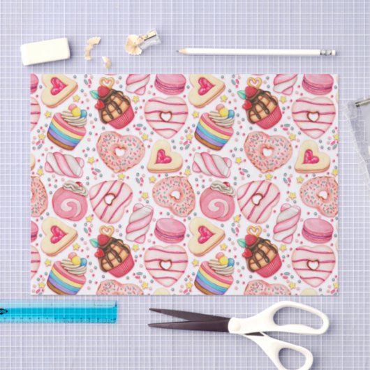 Valentijnsdag Cookies en Cupcakes Tissuepapier (Craft)