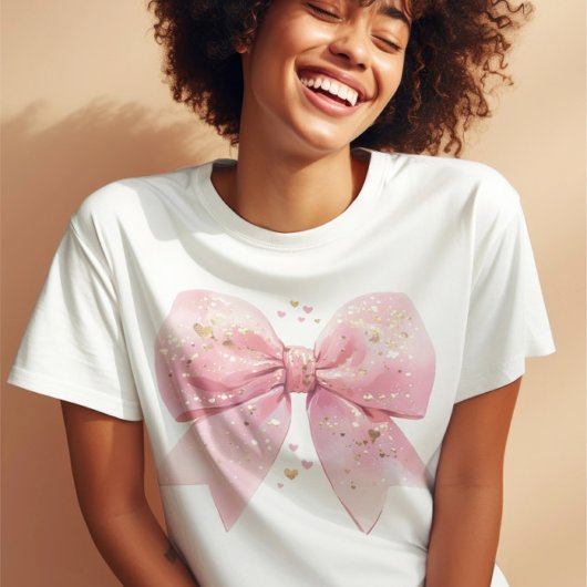 Valentijnsdag Coquette Bow shirt, Roze Bow Shirt