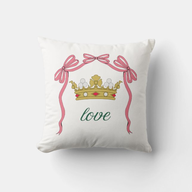 Valentijnsdag Coquette Hart Boog Valentijn Kussen (Voorkant)