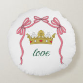 Valentijnsdag Coquette Hart Strik Valentijn Rond Kussen (Achterkant)