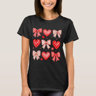 Valentijnsdag Coquette Strik Hartjes Luipaard Vrou T-shirt