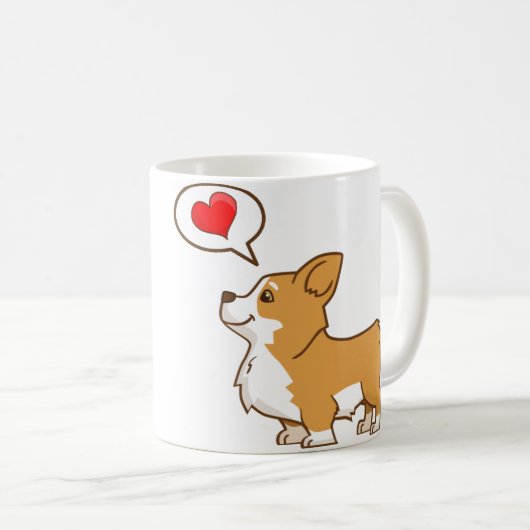 Valentijnsdag Corgi Coffee Mok (Voorkant rechts)