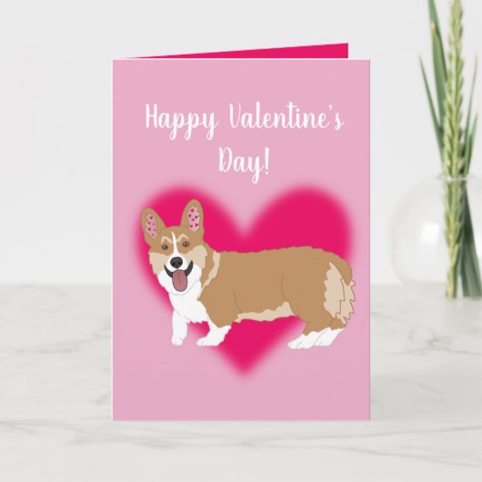 Valentijnsdag Corgi Feestdagen Kaart (Voorkant)