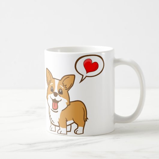 Valentijnsdag Corgi Heart Coffee Mok (Rechts)