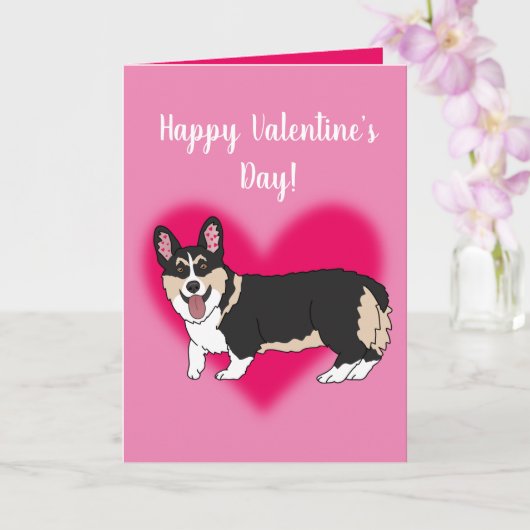 Valentijnsdag Corgi Kaart (Orchidee)