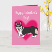 Valentijnsdag Corgi Kaart (Gele Bloem)