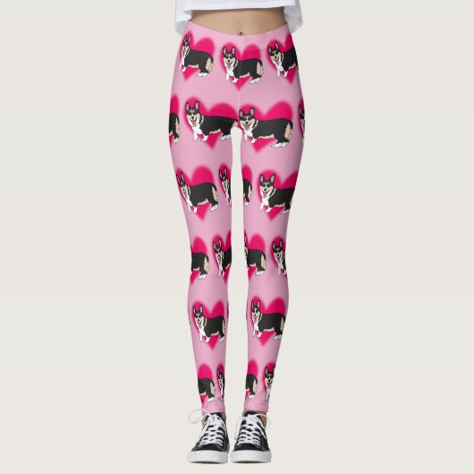 Valentijnsdag Corgi Leggings (Voorkant)