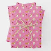 Valentijnsdag Corgi Pattern Inpakpapier Vel (In situ)