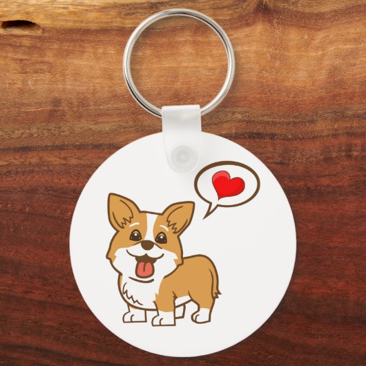 Valentijnsdag Corgi Sleutelhanger (Voorkant)