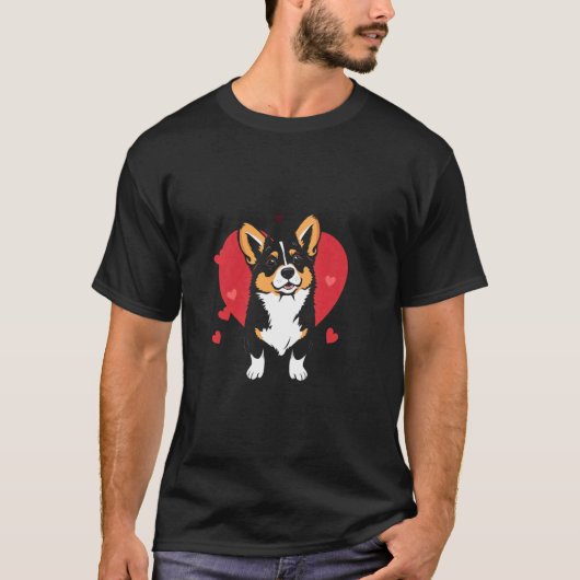 Valentijnsdag Corgi T-shirt (Voorkant)