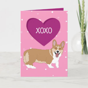 Valentijnsdag Corgi XOXO Bedankkaart