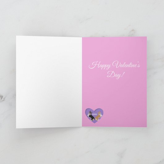 Valentijnsdag Corgi XOXO Bedankkaart (Binnen)