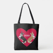 Valentijnsdag Corgi XOXO Tote Bag (Achterkant)