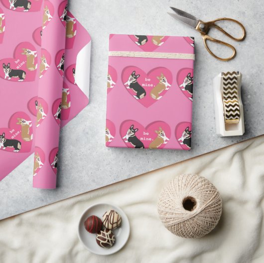 Valentijnsdag Corgis Cadeaupapier (Crafts)