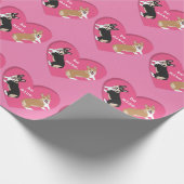 Valentijnsdag Corgis Cadeaupapier (Hoek)