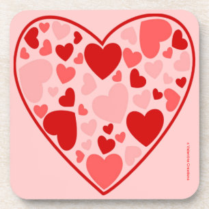 VALENTIJNSDAG CORK ONDERZETTERS - SET ZES - GIFTEN