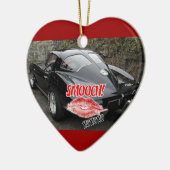 Valentijnsdag Corvette Keramisch Ornament (Links)