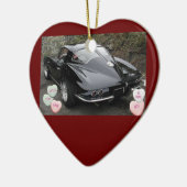 Valentijnsdag Corvette Keramisch Ornament (Links)