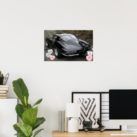 Valentijnsdag Corvette Poster (Thuiskantoor)