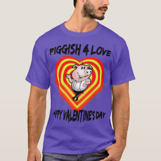 Valentijnsdag Couples Pig Cute and Funny Premium T-shirt
