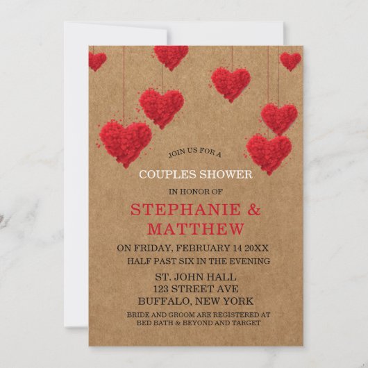 Valentijnsdag Couples Shower Kaart (Voorkant)