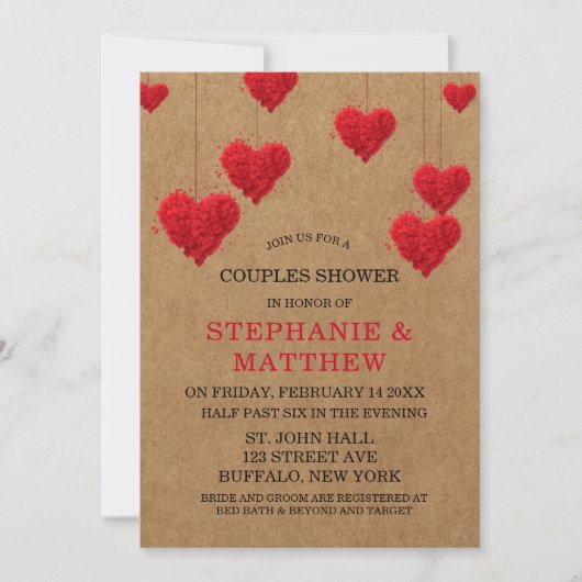 Valentijnsdag Couples Shower Kaart (Voorkant)