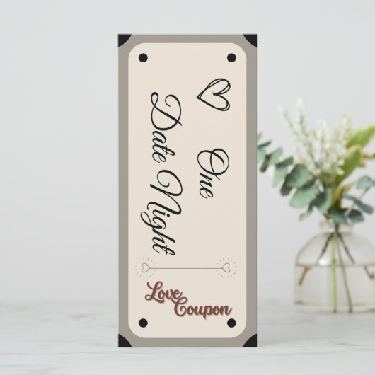 Valentijnsdag Coupon Editable (Staand voorkant)