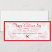 Valentijnsdag Coupon Feestdagenkaart (Voorkant / Achterkant)