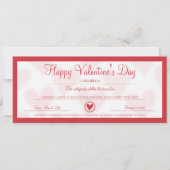 Valentijnsdag Coupon Feestdagenkaart (Voorkant)